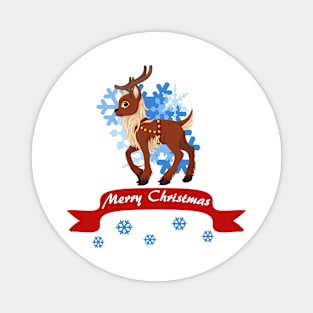 Merry Christmas Reindeer Magnet